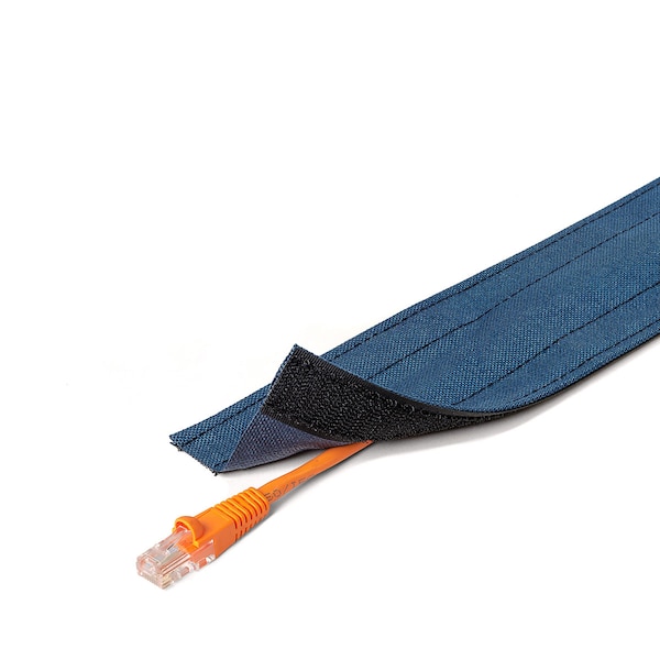 Carpet Cable Cover, 10 ft L, 3 in W, 1 Channel, Nylon, Blue